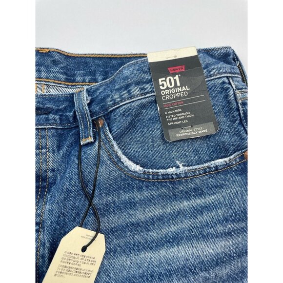 Levi's Premium 501 Original Cropped Women's Sz 31x26 Button Fly Distressed Jeans - Picture 12 of 16